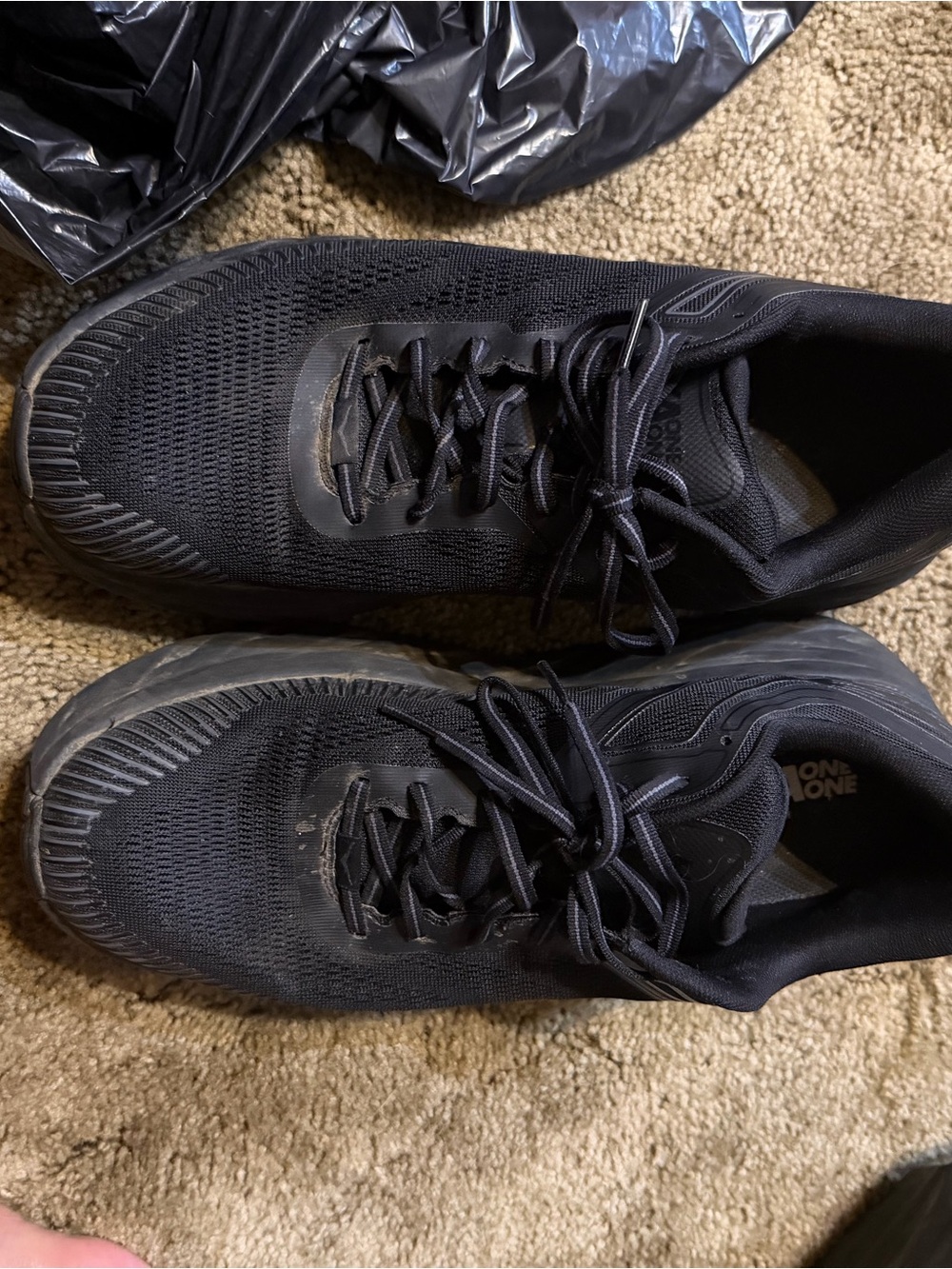 Hoka Men's Black Low-Top Running Sneakers